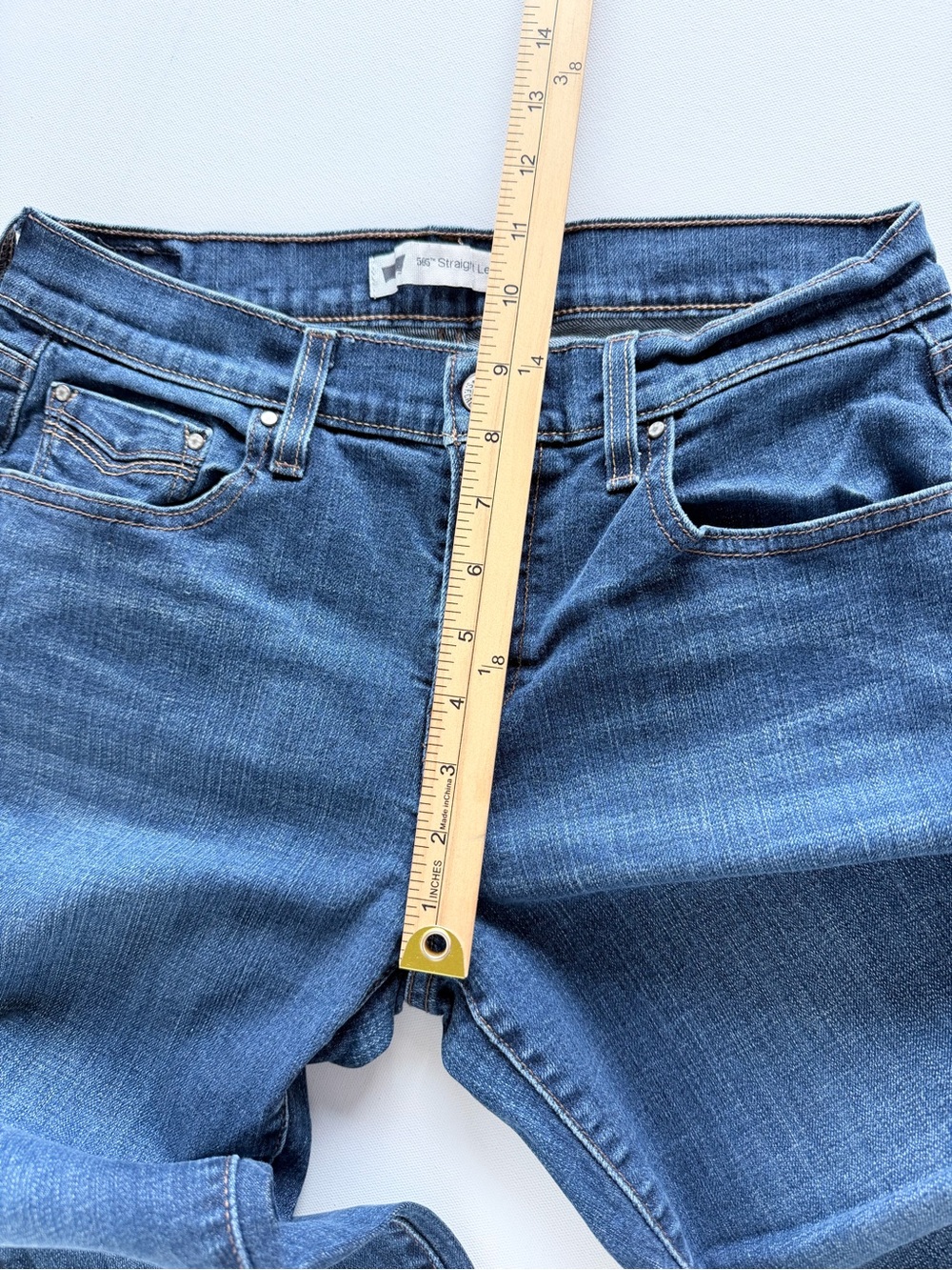 Levi’s 505 Straight Leg Jeans 29 Medium Wash Y2K Flap Pocket Denim - Picture 6 of 12